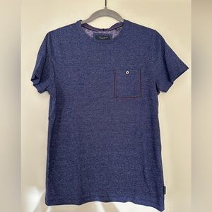 Ted Baker London Men’s T-Shirt, Dark Navy / Purple. Size 2.